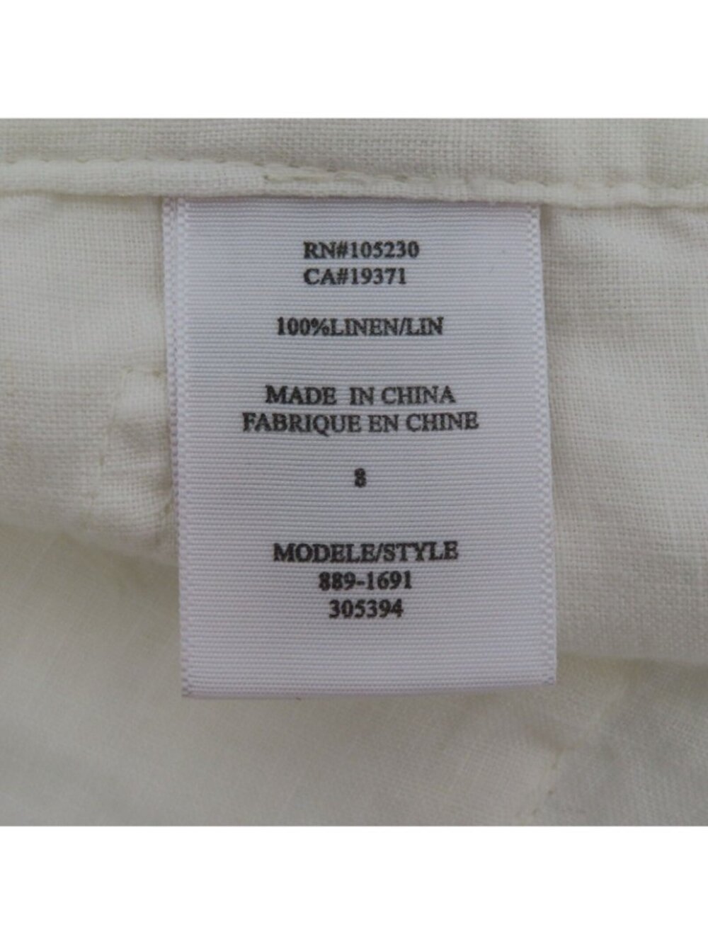 Joie Women 8 Wide Leg Utility Pants All Linen Square Pockets White Flat Front - Picture 9 of 13